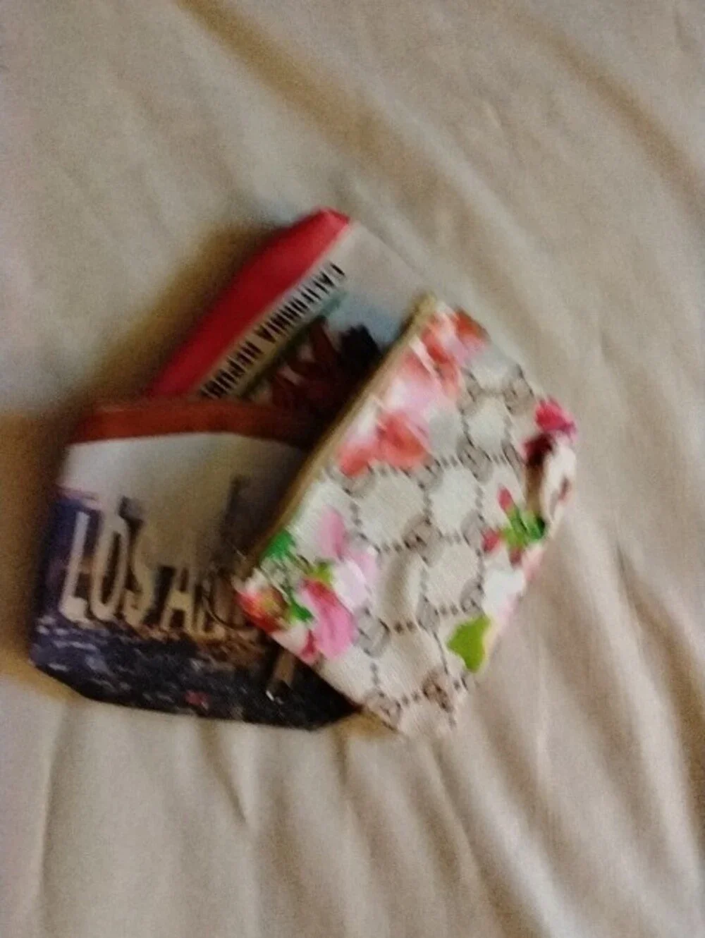 Los Angeles Mini Coin Pouch, California Republic & Floral Keyring Wallets